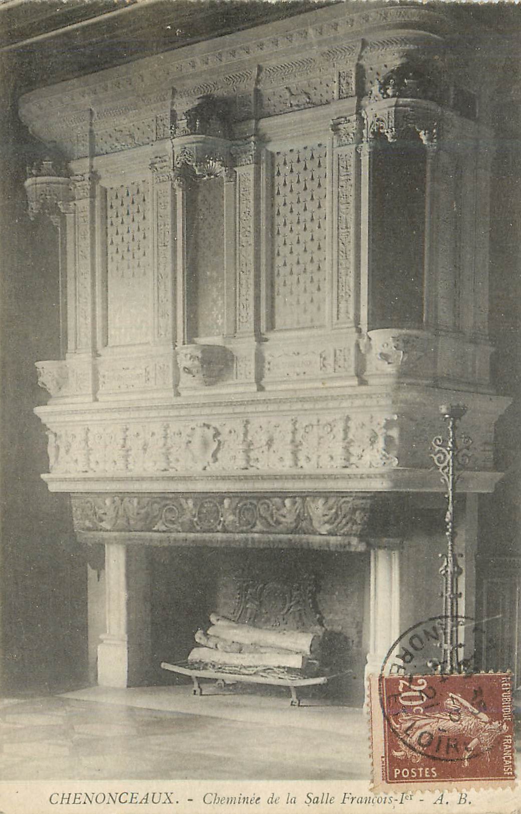 CPA Chenonceaux Cheminee de la Salle Francois Ier A B