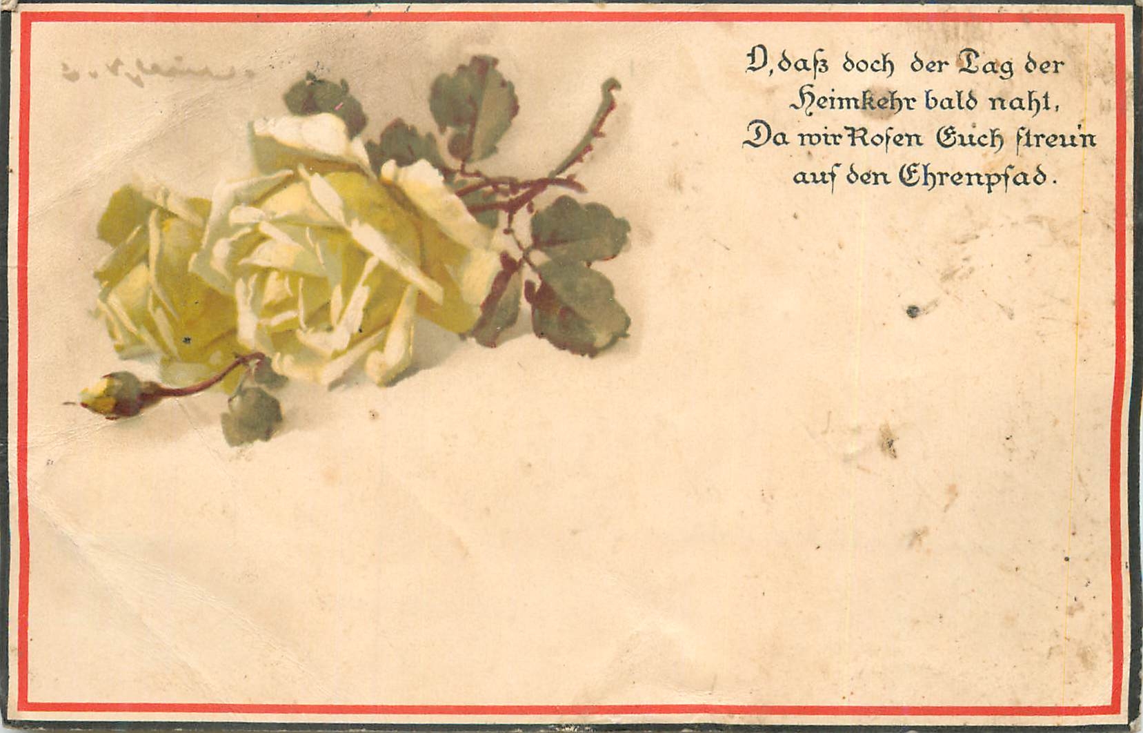 Rose jaune — poème allemand — éditeur inconnu
