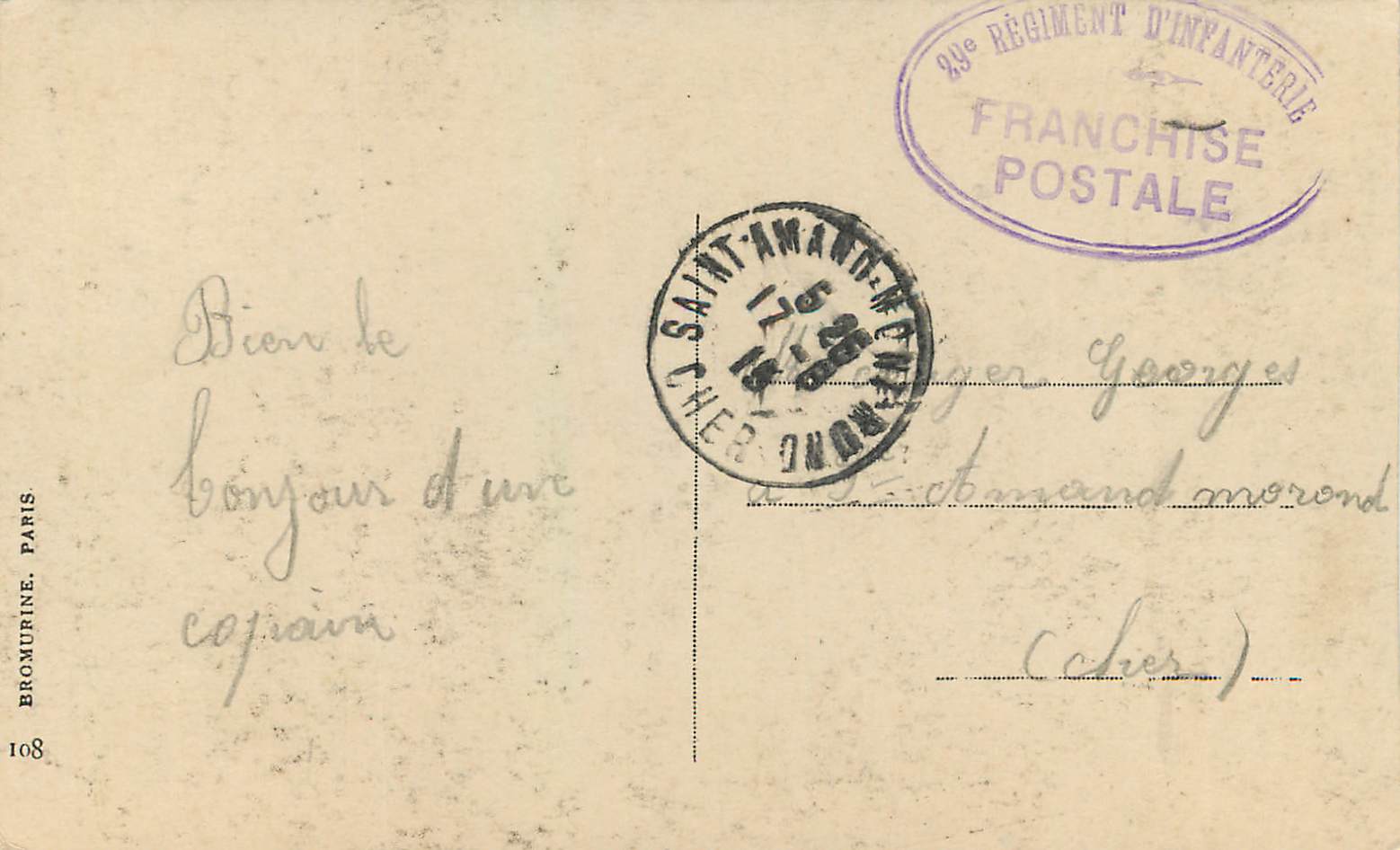 CPA C'est un Oiseau qui Vient de France Aviation Militaria Alsace — Back