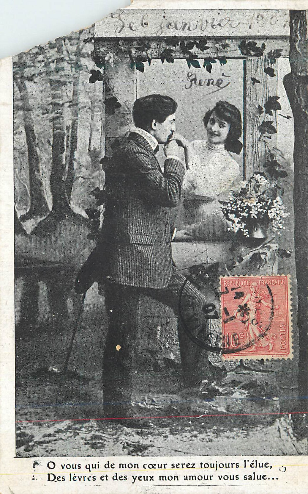 CPA Le 6 Janvier 1907 O vous qui de Mon Coeur Serez Toujours l'Elue