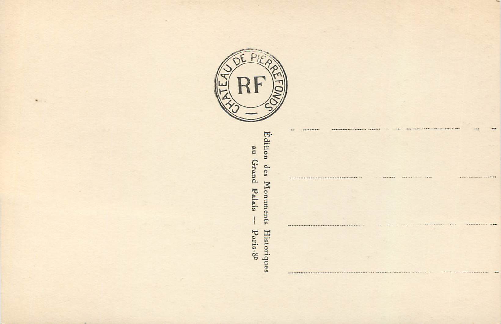 Château de Pierrefonds — Salle des Chevaliers de la Table Ronde — Édition des Grand Monuments Historiques — Verso