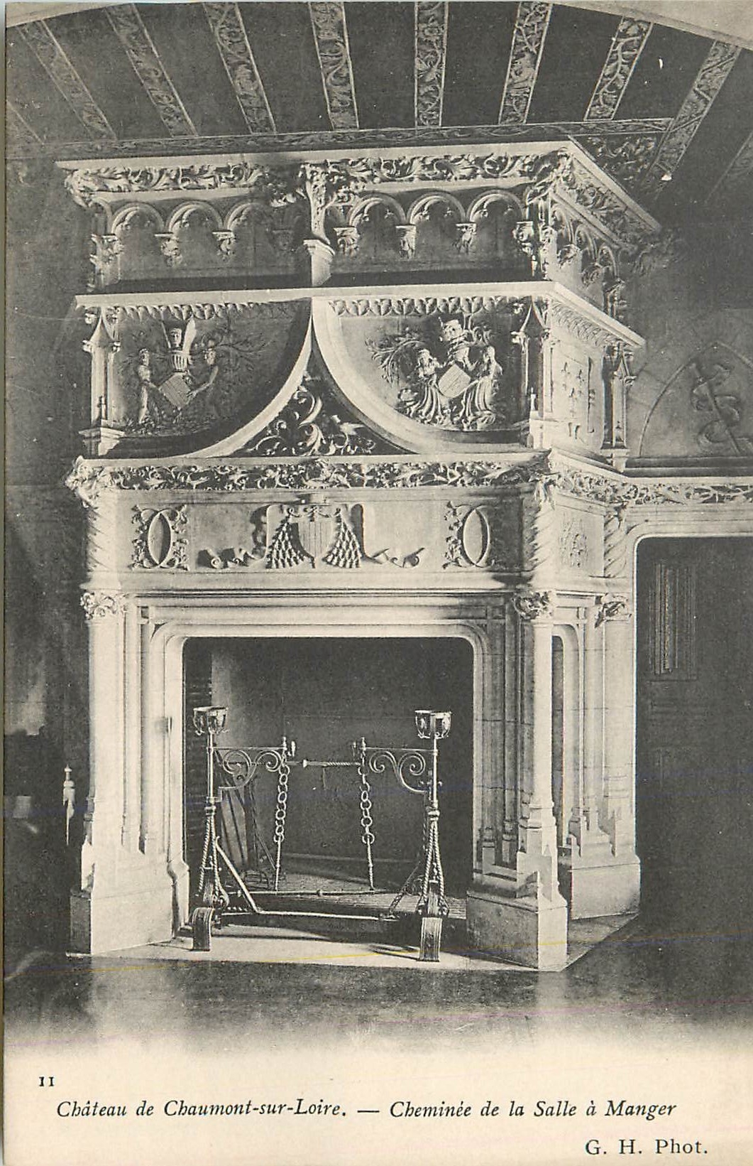 CPA Chateau de Chaumont sur Loire cheminee de la Salle a Manger