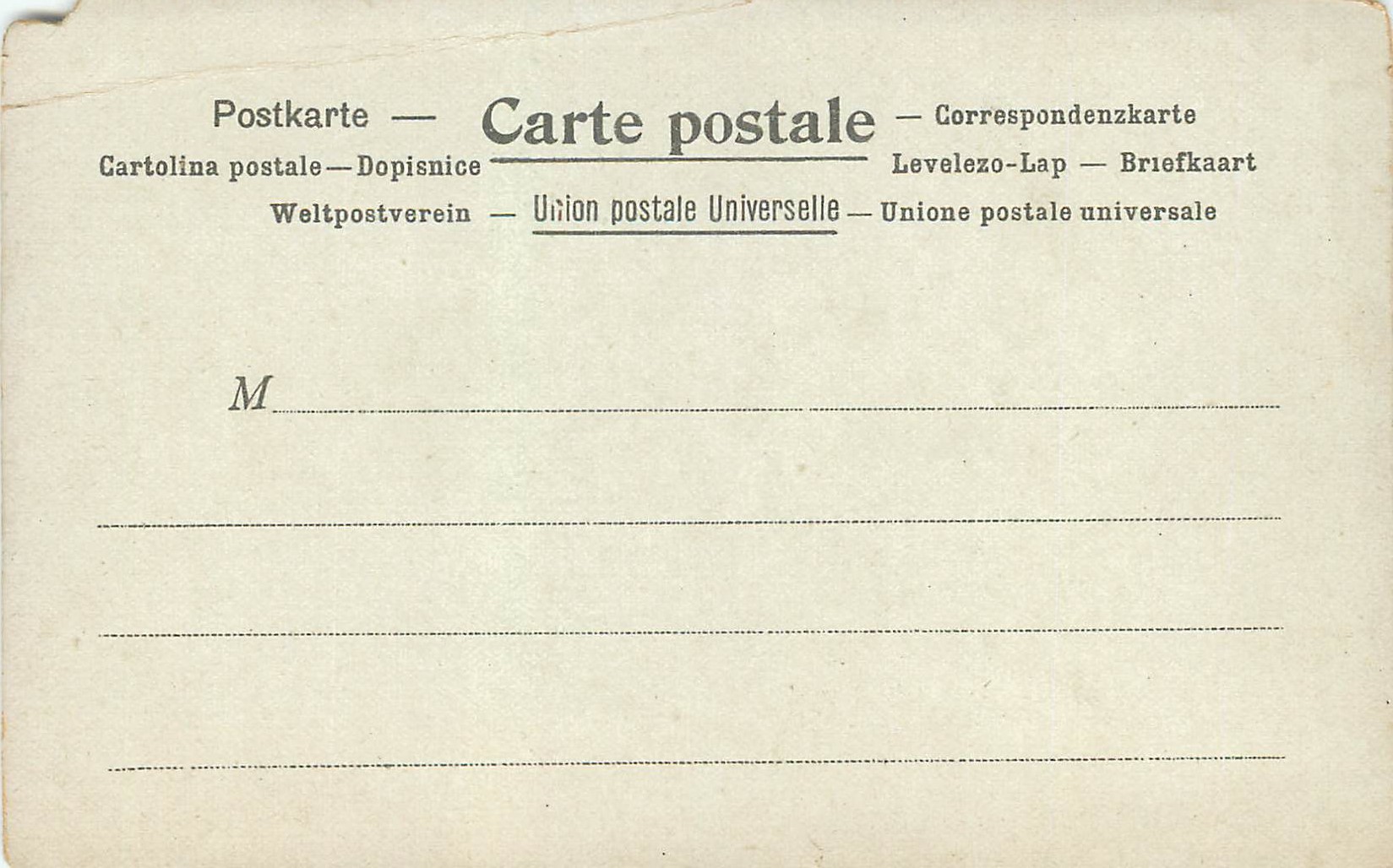 CPA La Poste en France Mouchon Postier — Rückseite