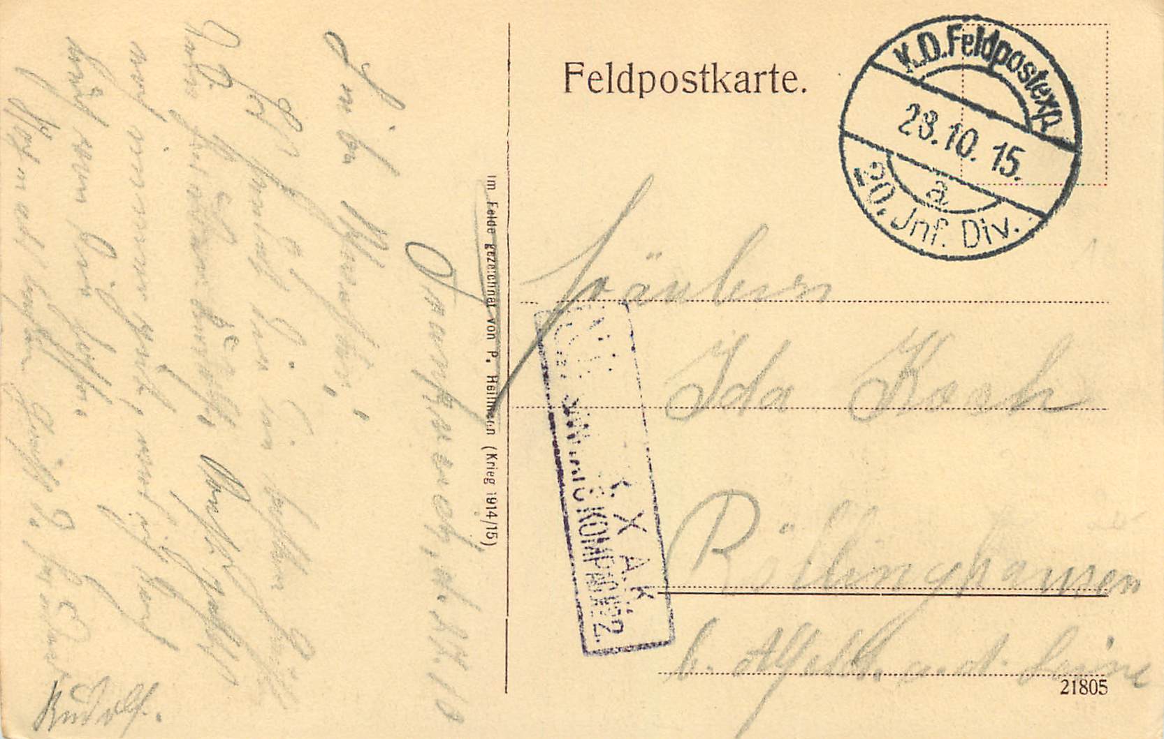 CPA La Capeve Grand Rue — Verso