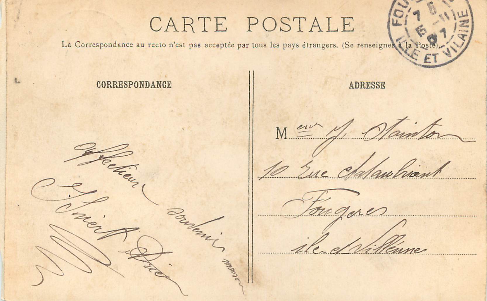 CPA La Varenne Chennevieres Les Bords de la Marne — Rückseite