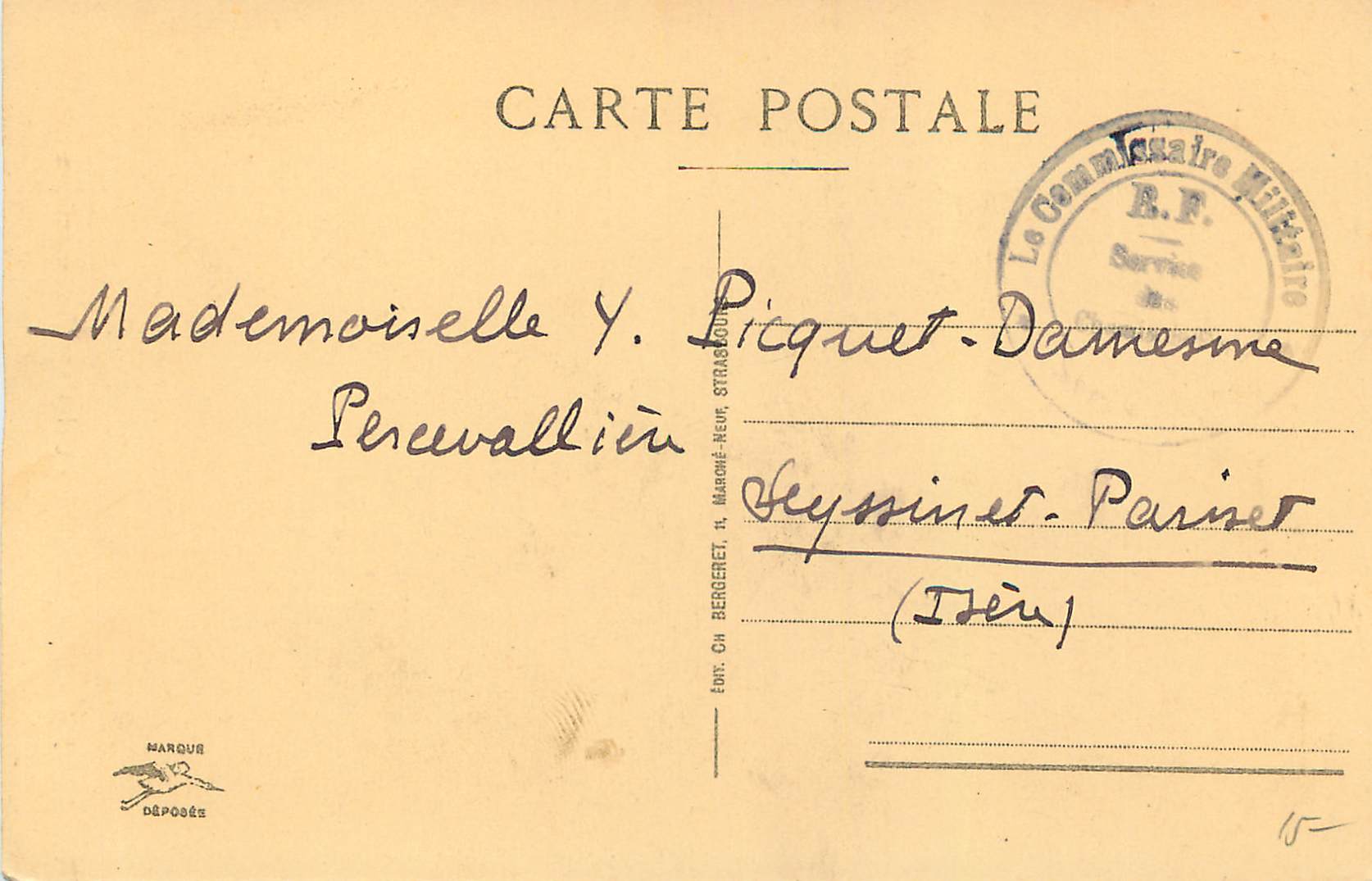 CPA Strasbourg L'Horloge Astronomique — Verso