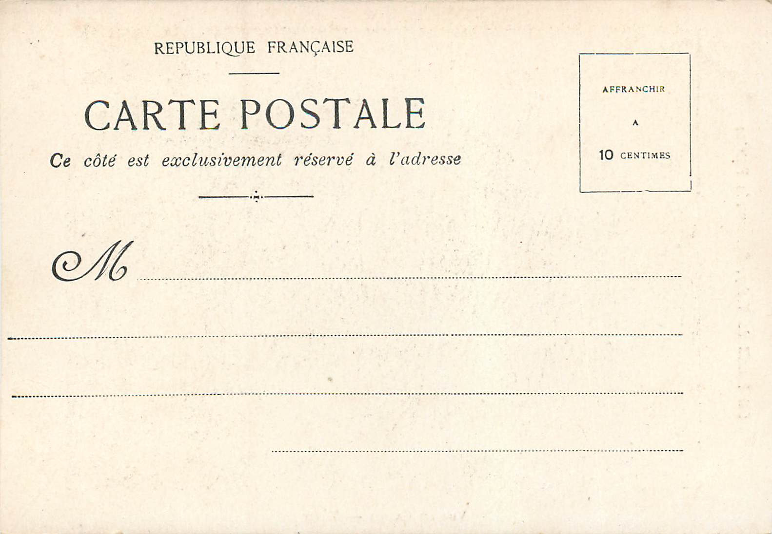 CPA Vue du Casino Vichy — Rückseite