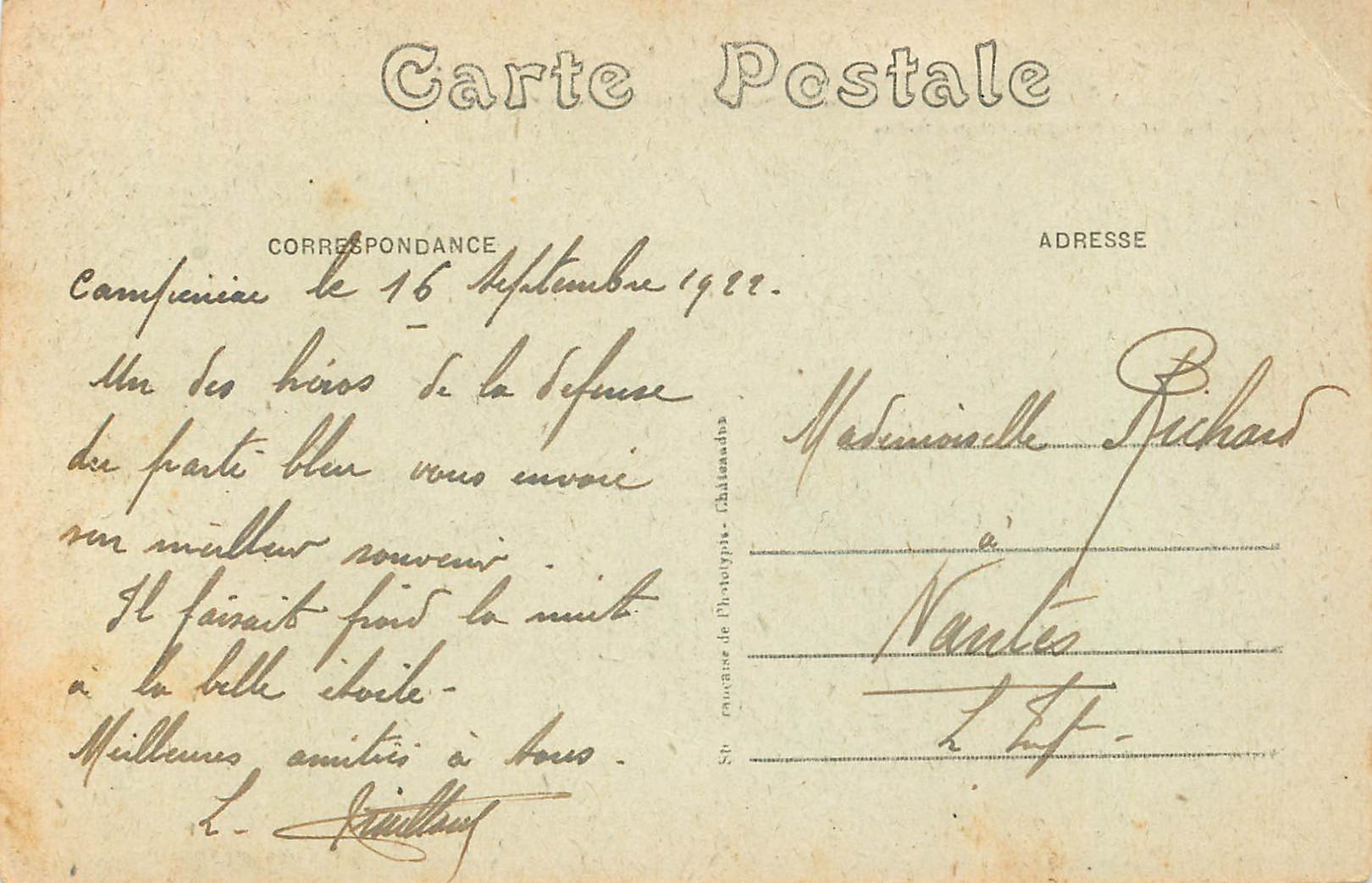 Campénéac (Morbihan) — Domaine de Trécesson — Curieux rocher dit Château de Pied d'Anon — légende d'une dame ayant perdu son domaine — Rückseite