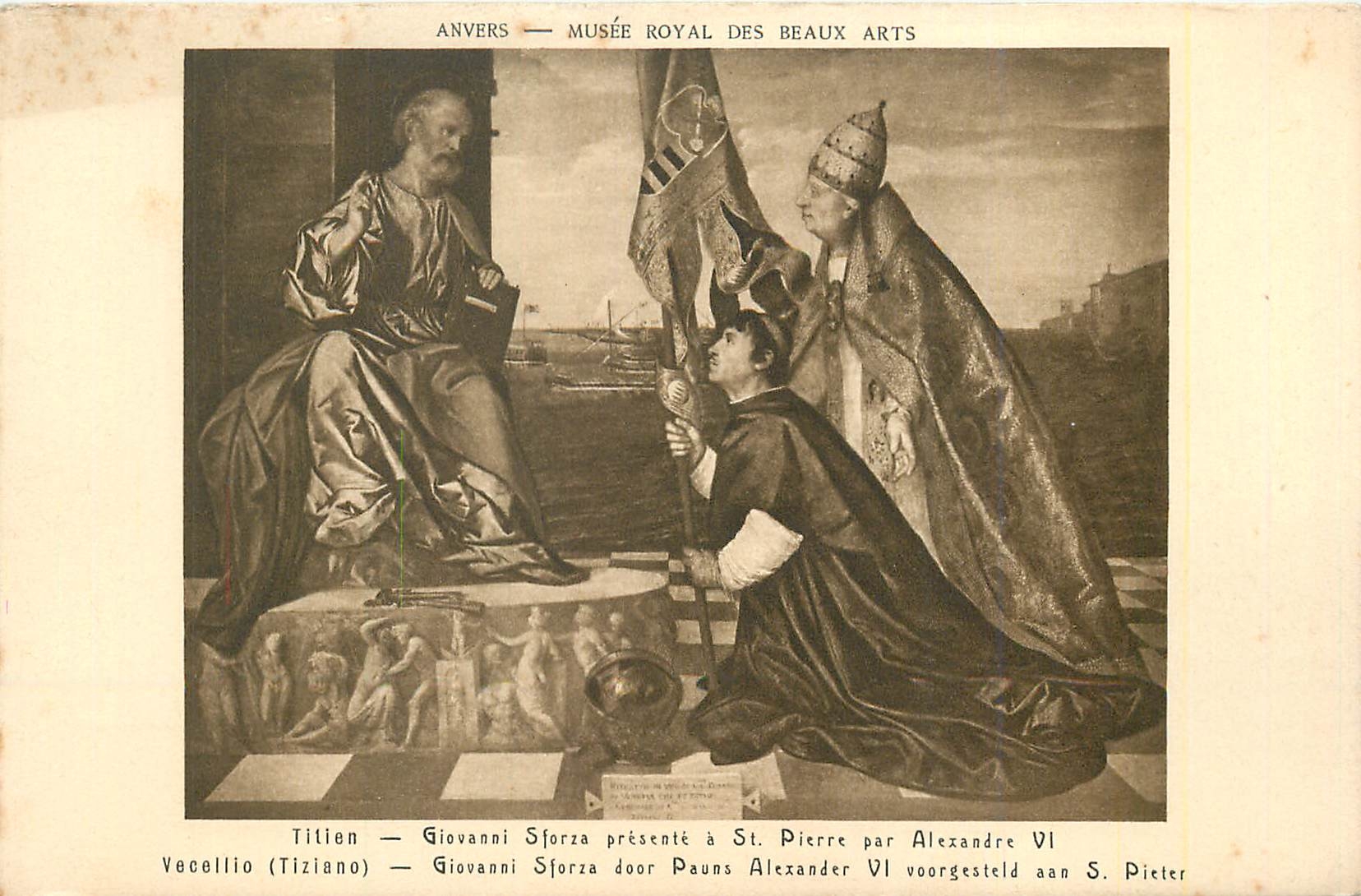 CPA Anvers Musee Royal des Beaux Arts Tilien Giovanni Sforza Presente a St Pierre par Alexandre VI