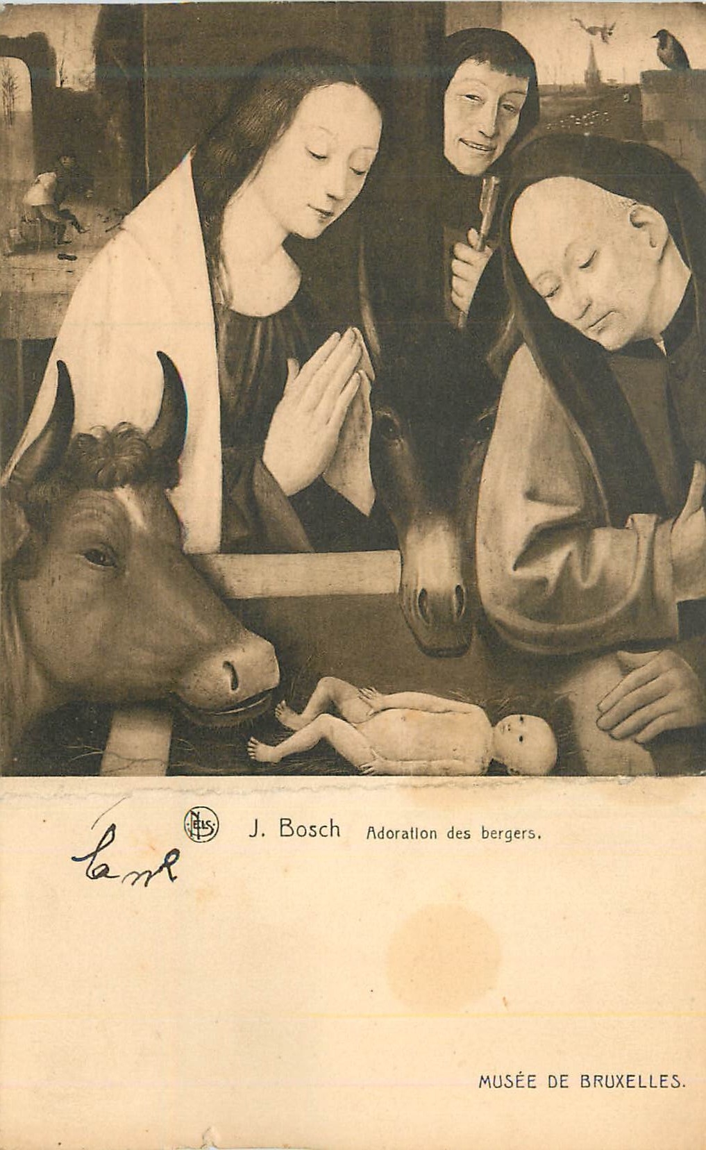 CPA J Bosch Adoration des Bergers Musee de Bruxelles
