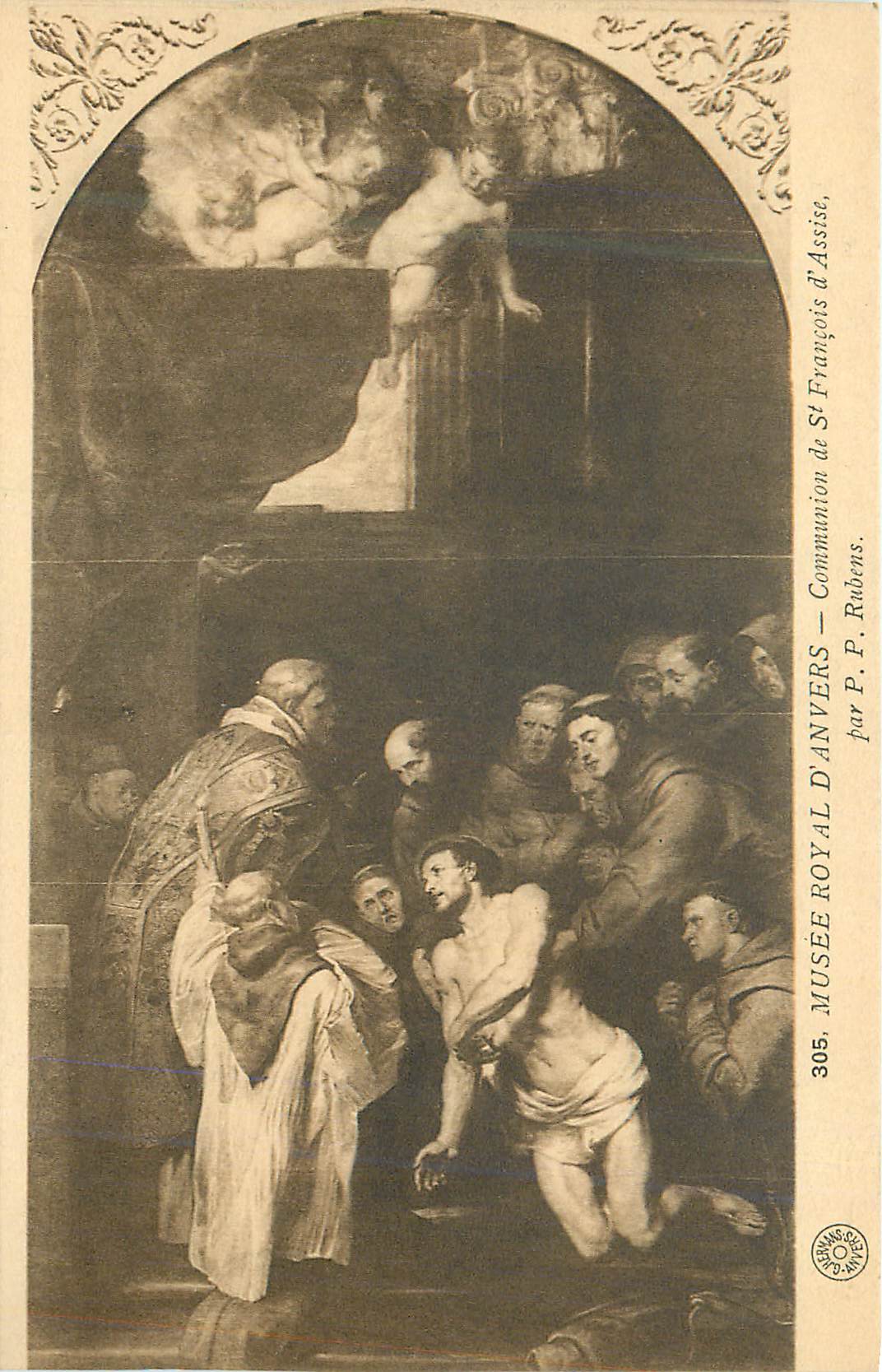 CPA Musee Royal d'Anvers Communion de St Francois d'Assise par PP Rubens