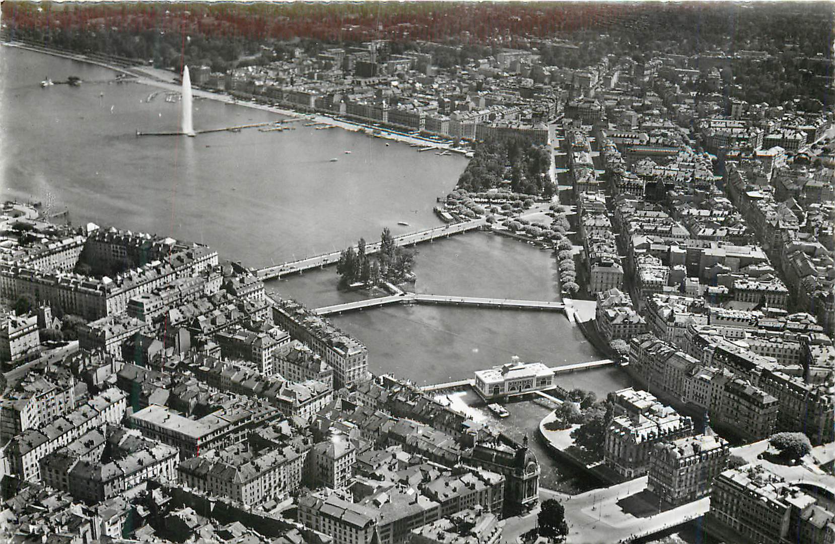 CPM Geneve Vue Aerienne sur la Ville et la Rade