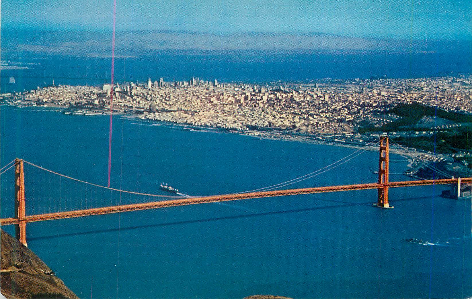 CPM Air View of Golden Gate Bridge San Francisco