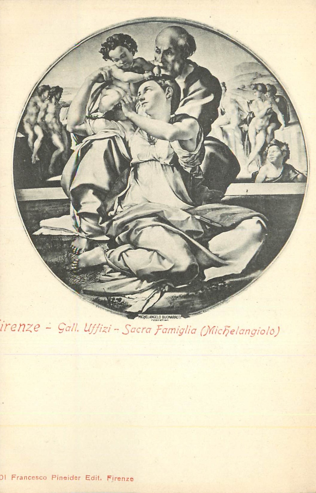 CPA Firenze Gall Uffizi Sacra Famiglia (Michelangiolo)