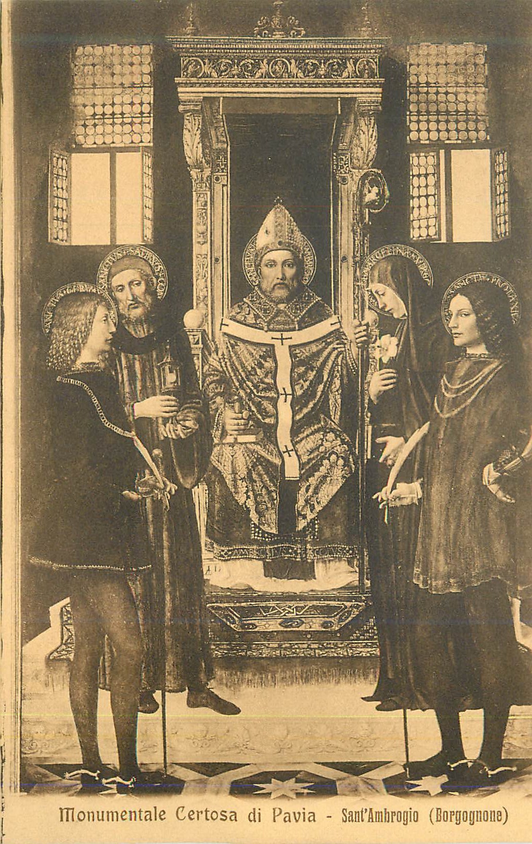 CPA Monumantale Cortosa di Pavia Sant'Ambrogio (Borgognone)