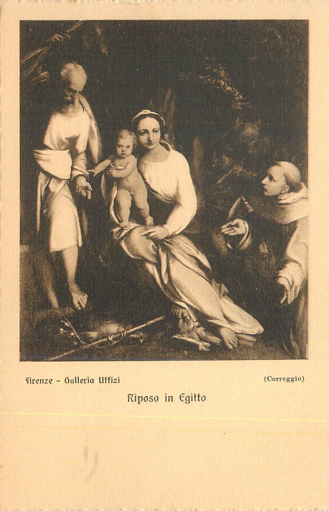 CPA Firenze Galleria Uffizi Riposo in Egitto