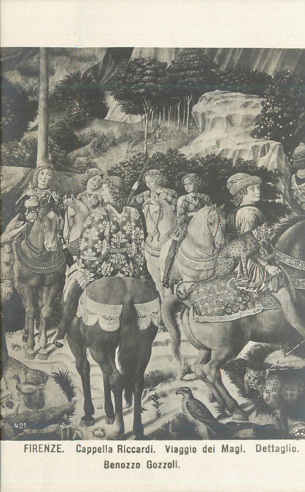 CPA Firenze Cappella Riccardi Viaggio dei Magi Dettaglio Benozza Gozzoli