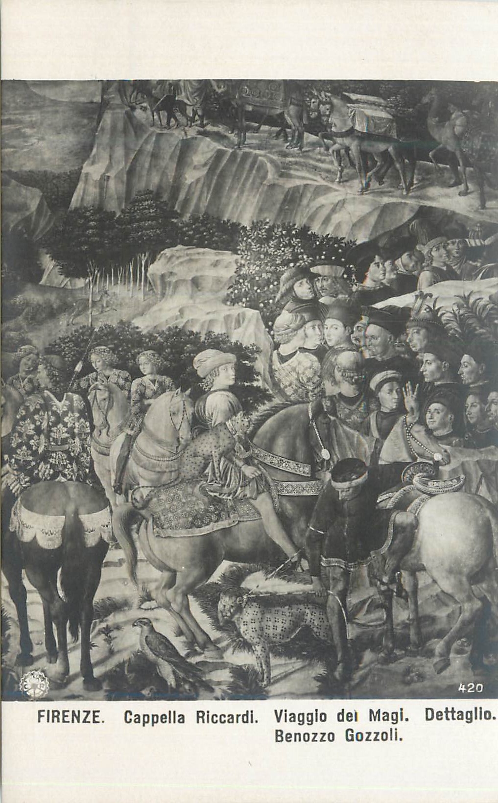CPA Firenze Cappella Riccardi Viaggio dei Magi Dettaglio Benozza Gozzoli