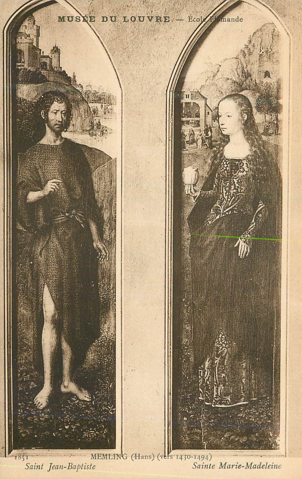 CPA Musee du Louvre Ecole Flamande Memling (Hans) Saint Jean Baptiste Sainte Marie Madeleine
