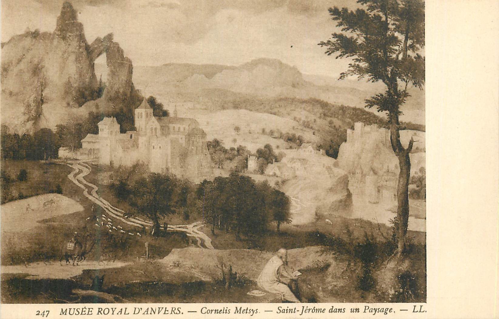 CPA Musee Royale d'Anvers Cornelis Metsys Saint Gerome dans un Paysage