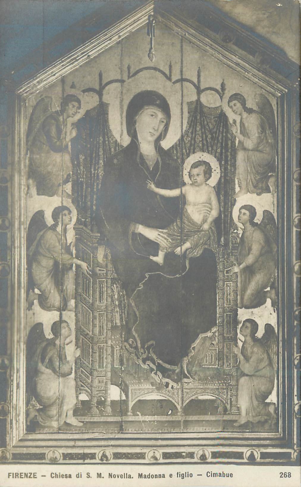 CPA Firenze Chiena di S M Novella Madonna e Figlio Cimabue