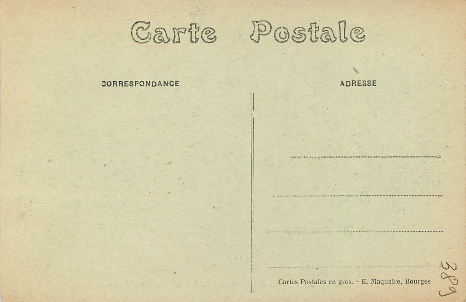 CPA Bourges Cathedrale Arcatures du Portail St Etienne Arche de Noe — Rückseite