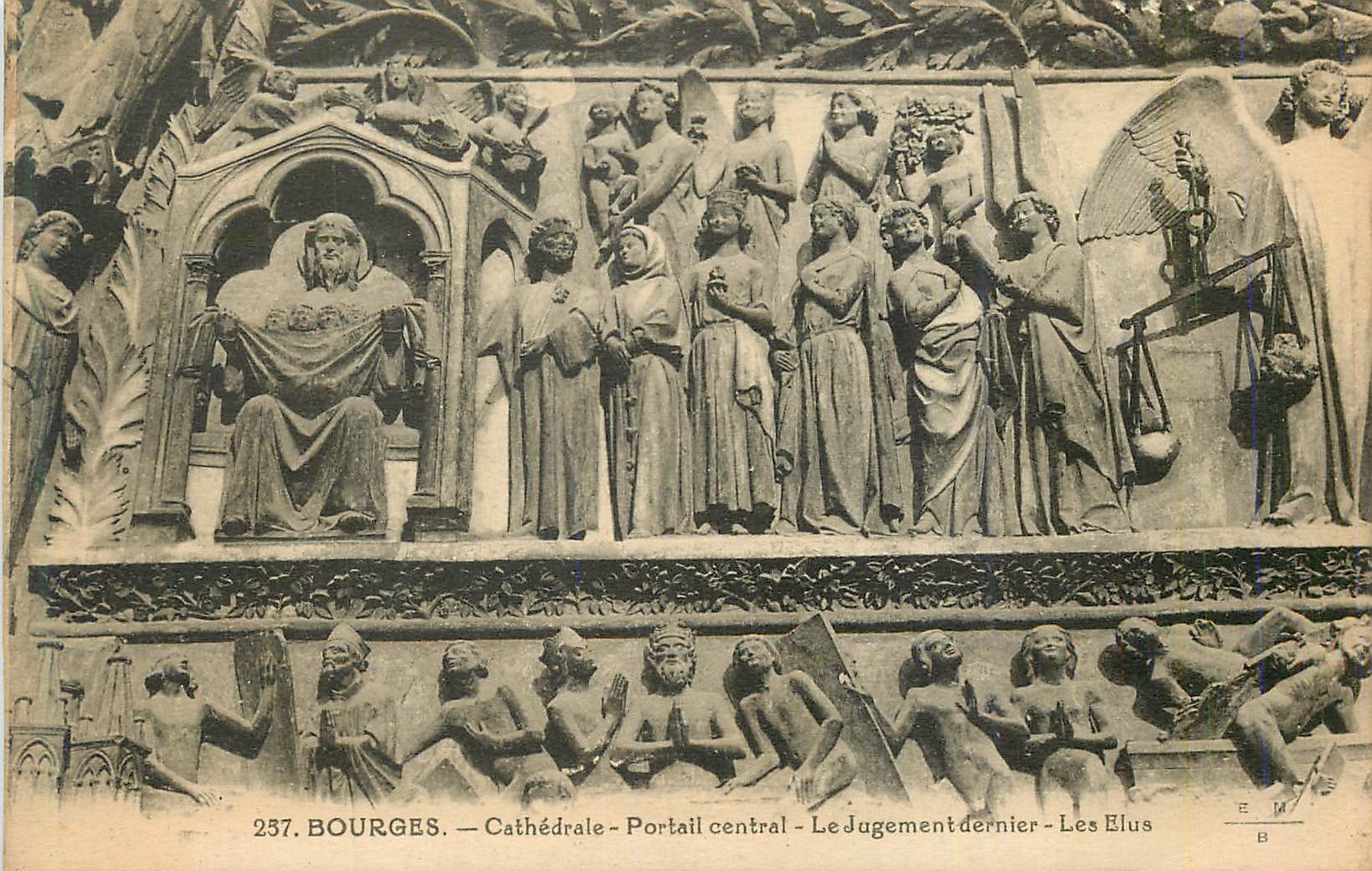 CPA Bourges Cathedrale Portail Central le Jugement Dernier Les Elus