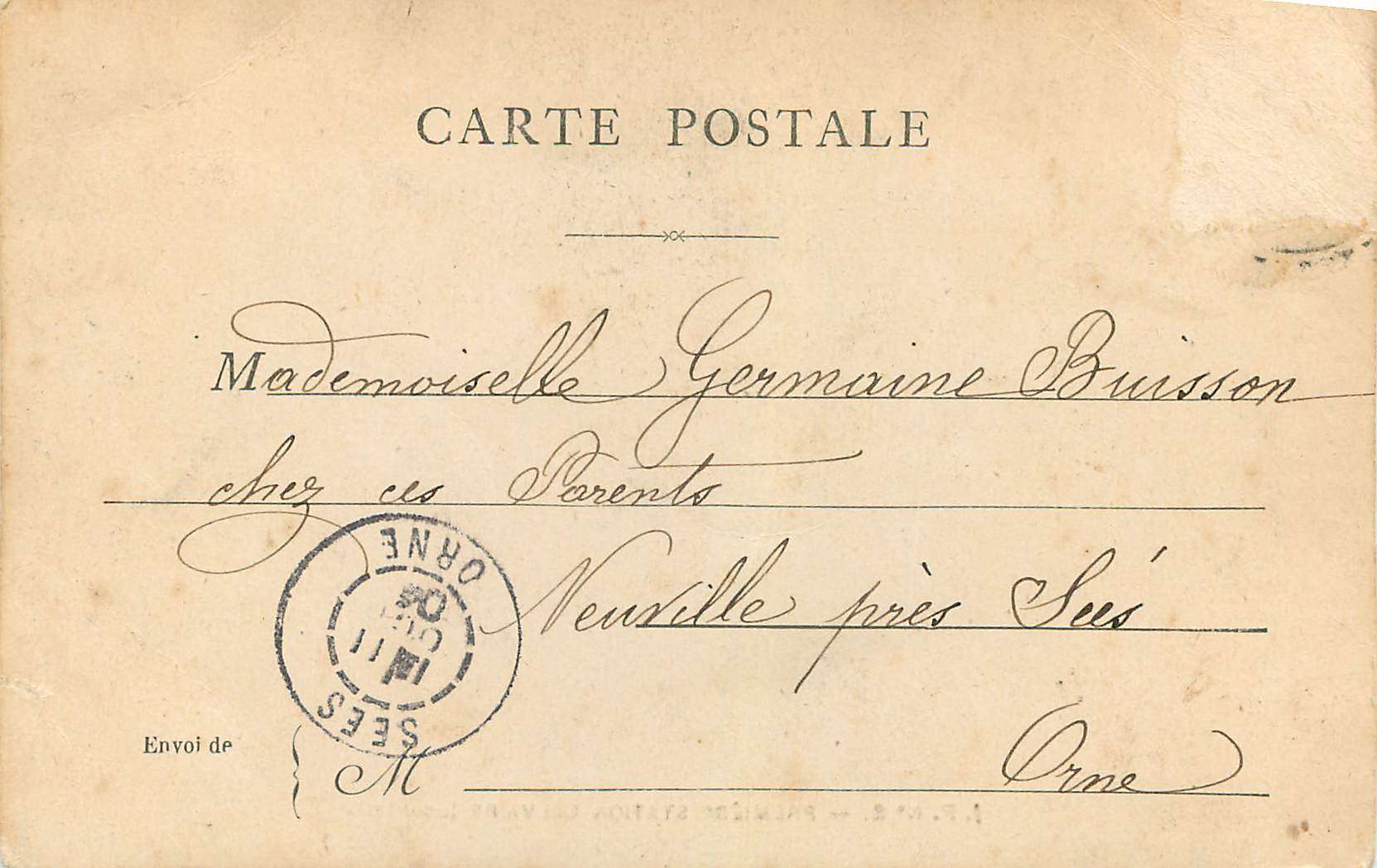CPA Premiere Station Calvaire (Lourdes) — Verso