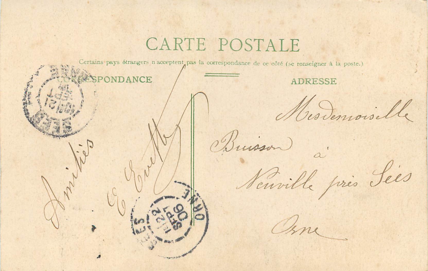 CPA Caen L'Abside de L'Eglise St Pierre Caleche (animee) — Rückseite