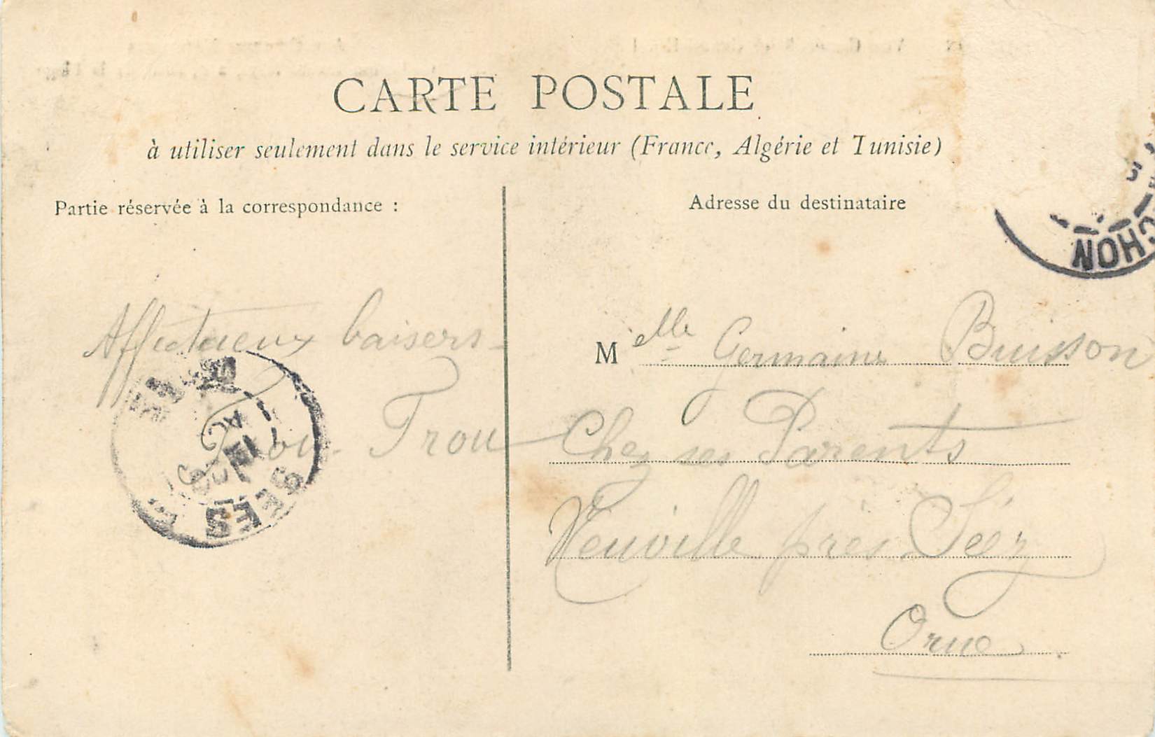 CPA Vue Generale et Grand Hotel Aux Couleurs Nationales Collection Ewald Heyl Arcachon — Back