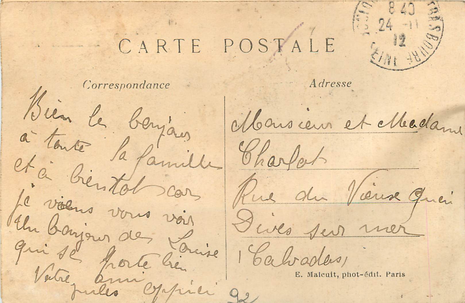 CPA Boulogne Sur Seine La Mairie — Rückseite
