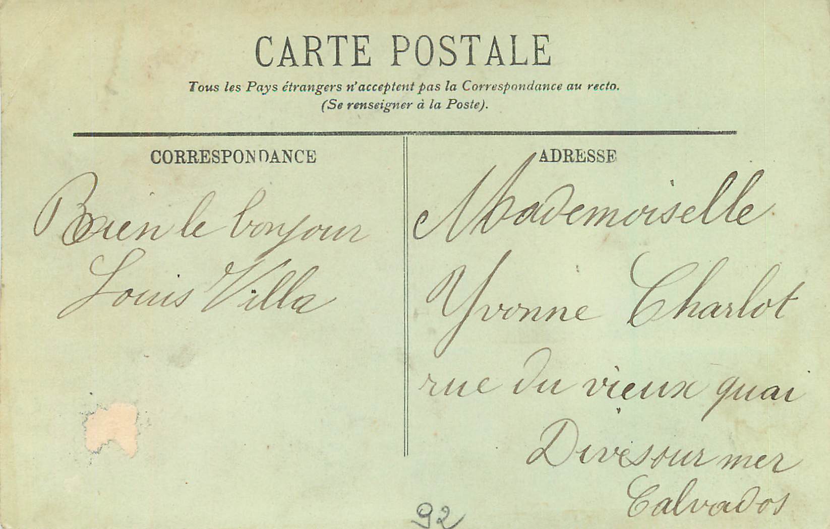 CPA Boulogne Sur Seine La Mairie — Rückseite