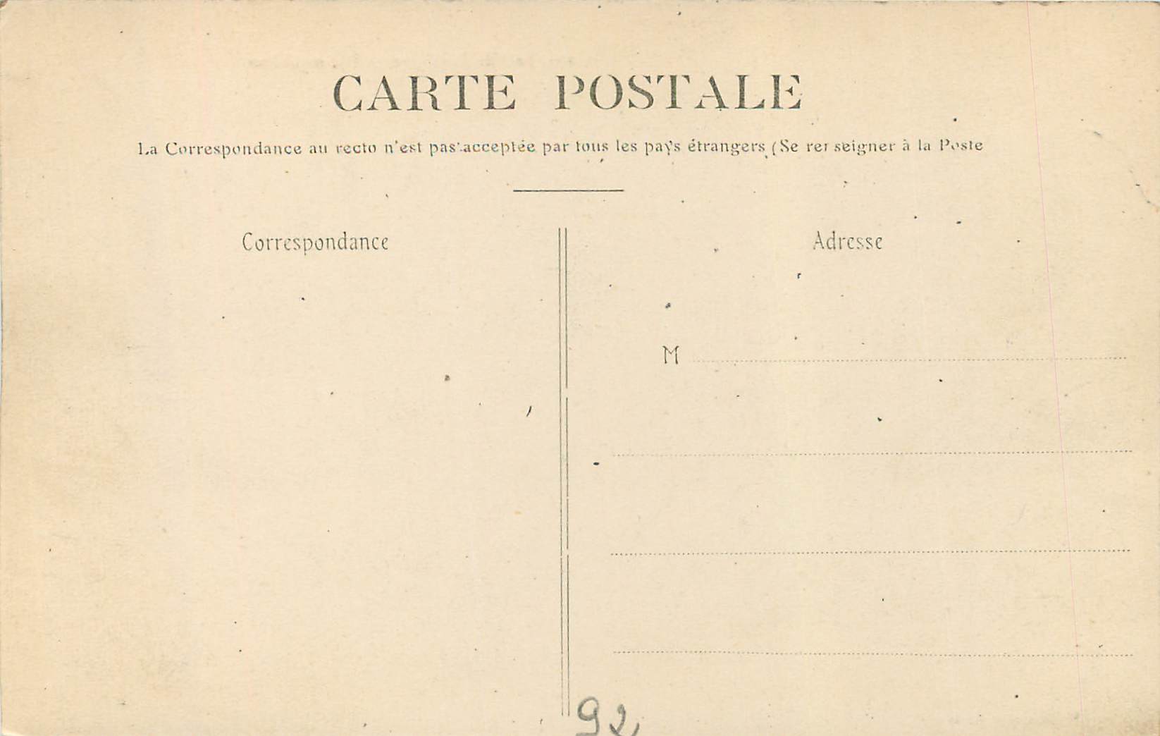 CPA Bois de Boulogne Lac Superieur — Rückseite