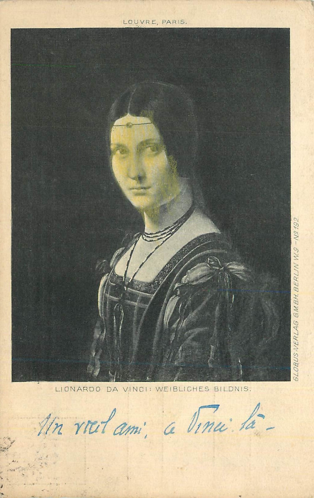 CPA Louvre Paris Leonardo da Vinci Weibliches Bildnis Leonard de Vinci
