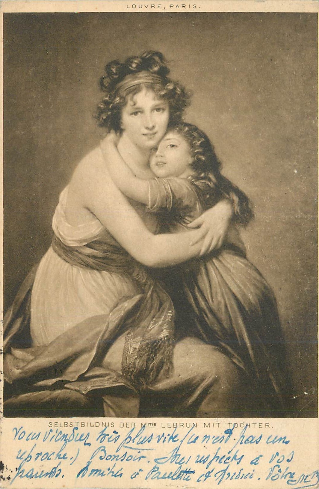 CPA Louvre Paris Selesteildins Der Mme Lebrun Mit Toohter