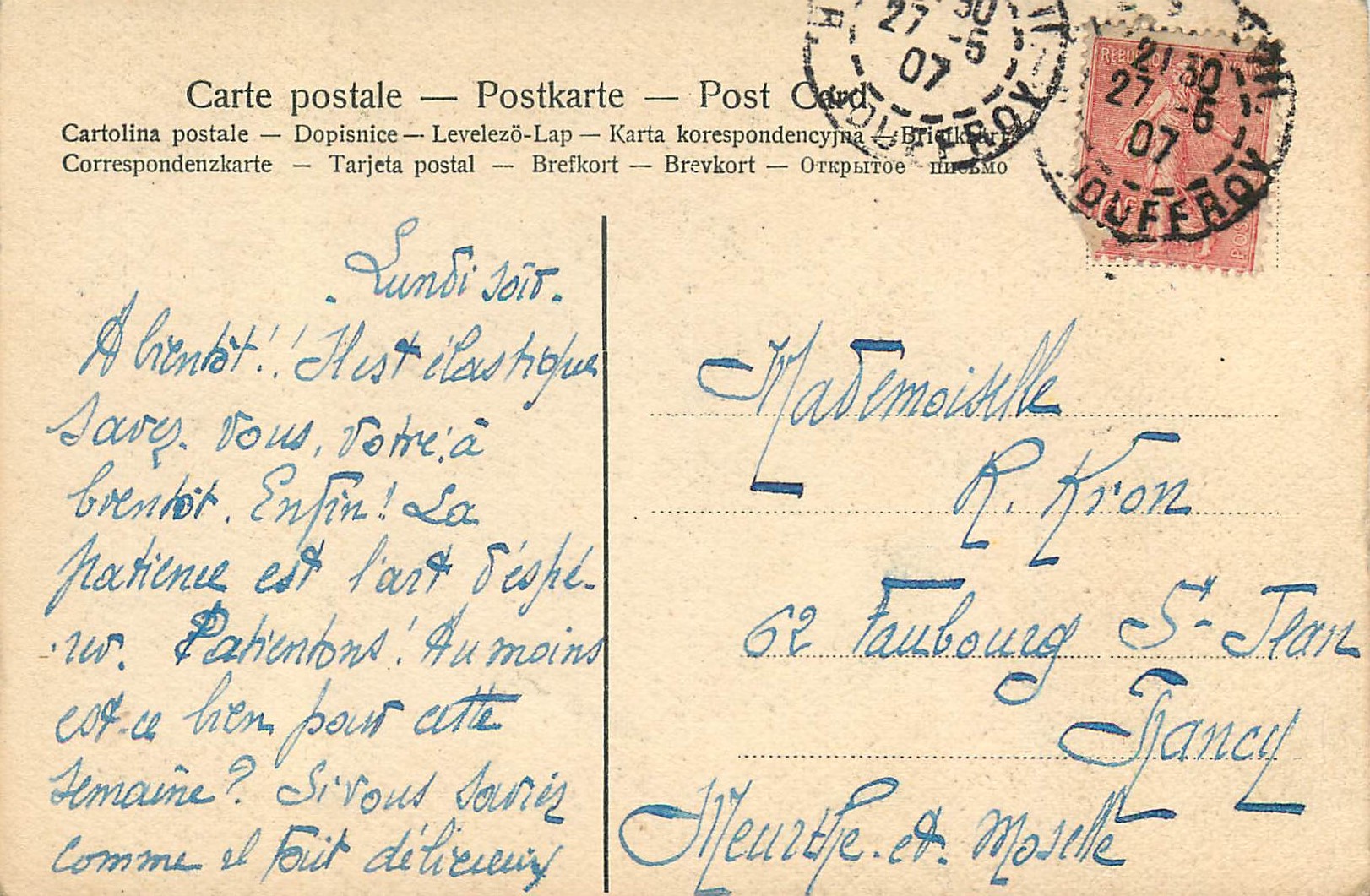 CPA Louvre Paris Selesteildins Der Mme Lebrun Mit Toohter — Rückseite