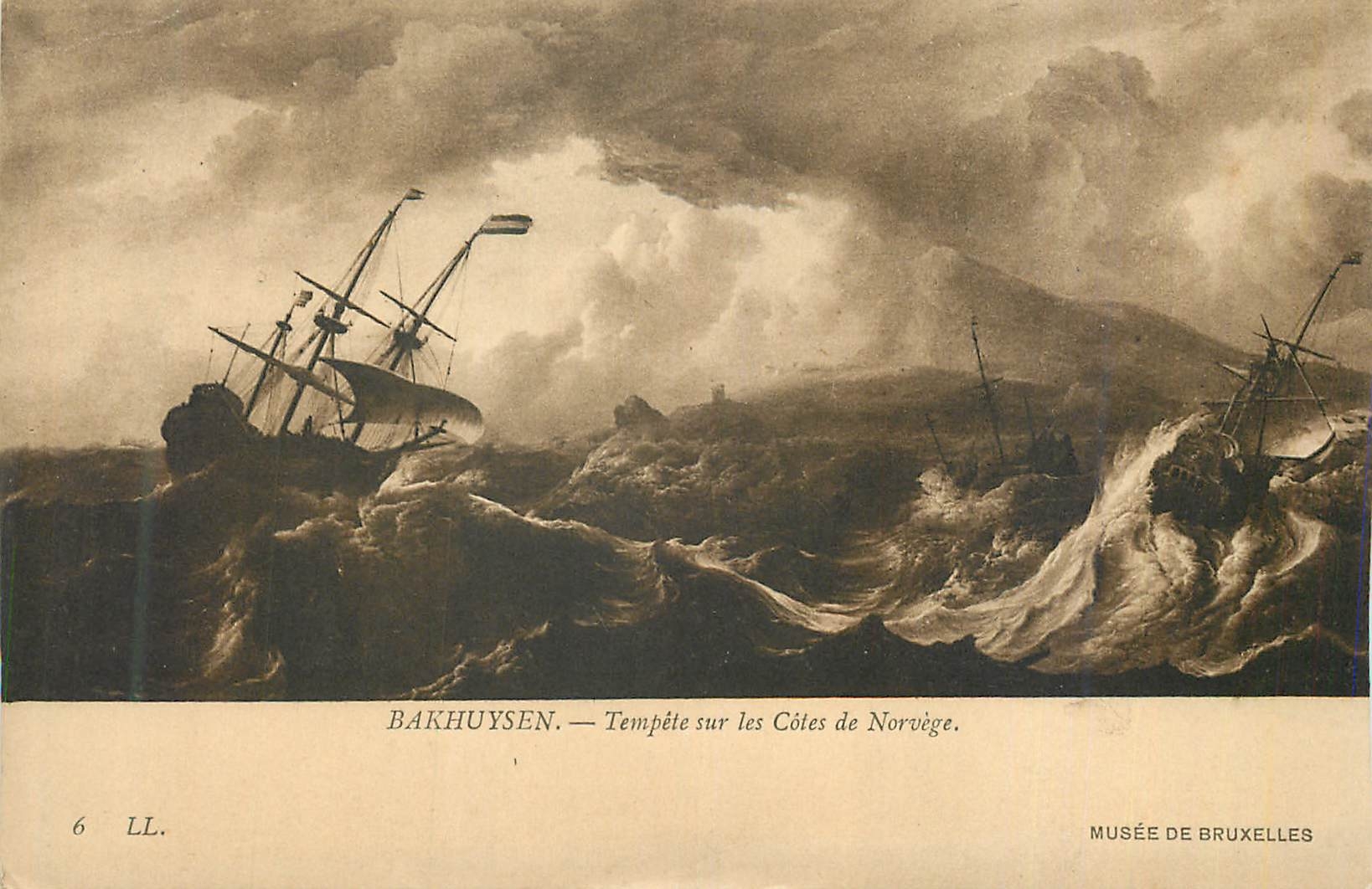CPA Bakhuysen Tempete sur les Cotes de Norvege