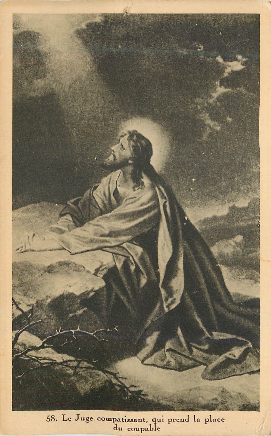Antike Ansichtskarte Der Barmherzige Richter, Der Die Stelle Des Schuldigen Nimmt, Jesus Christus, Die Höchste Erdene Autorität