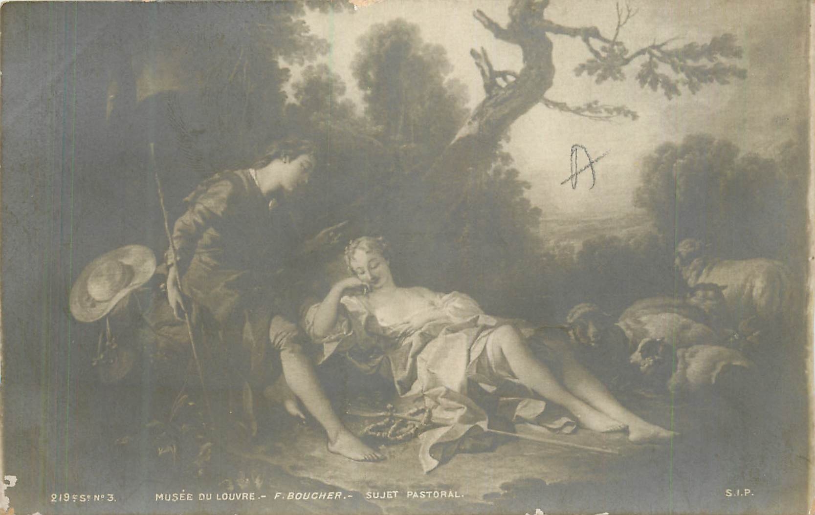 CPA Musee du Louvre F Boucher Sujet Pastoral