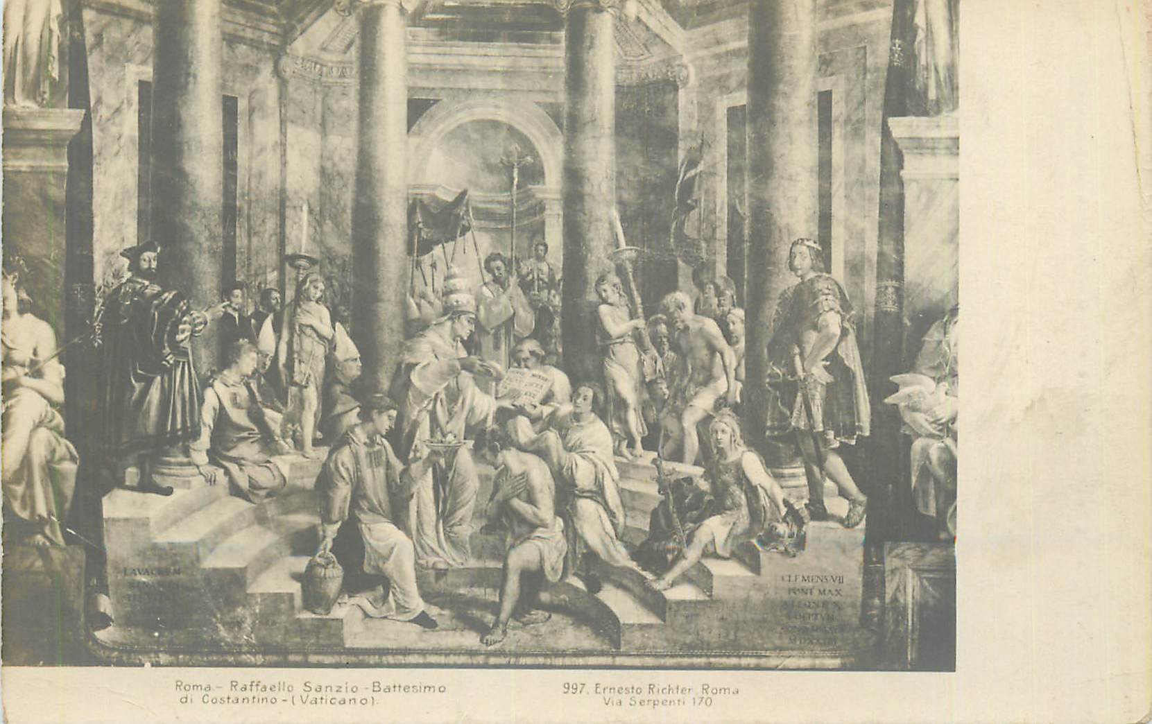 CPA Roa Raffaello Sanzio Battermo di Constatino (Vaticano)