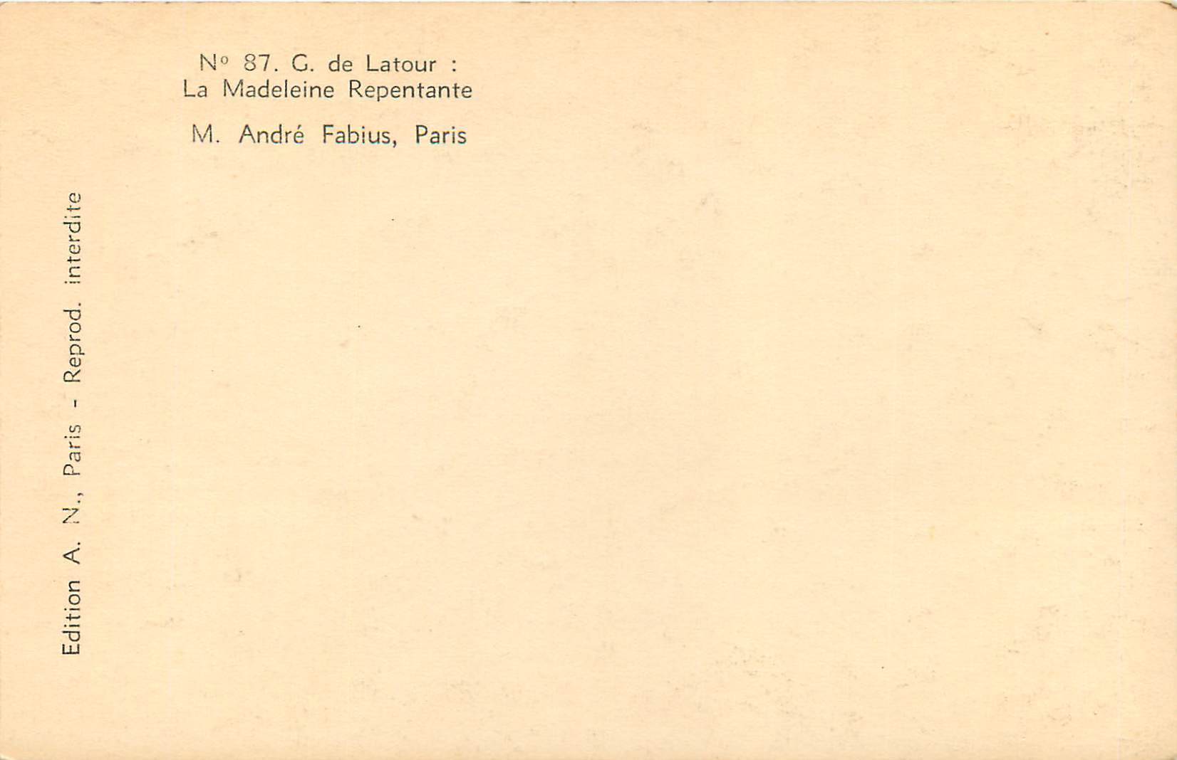 CPA G de Latour La Madeleine Pepentante M Andre Fabius Paris — Verso