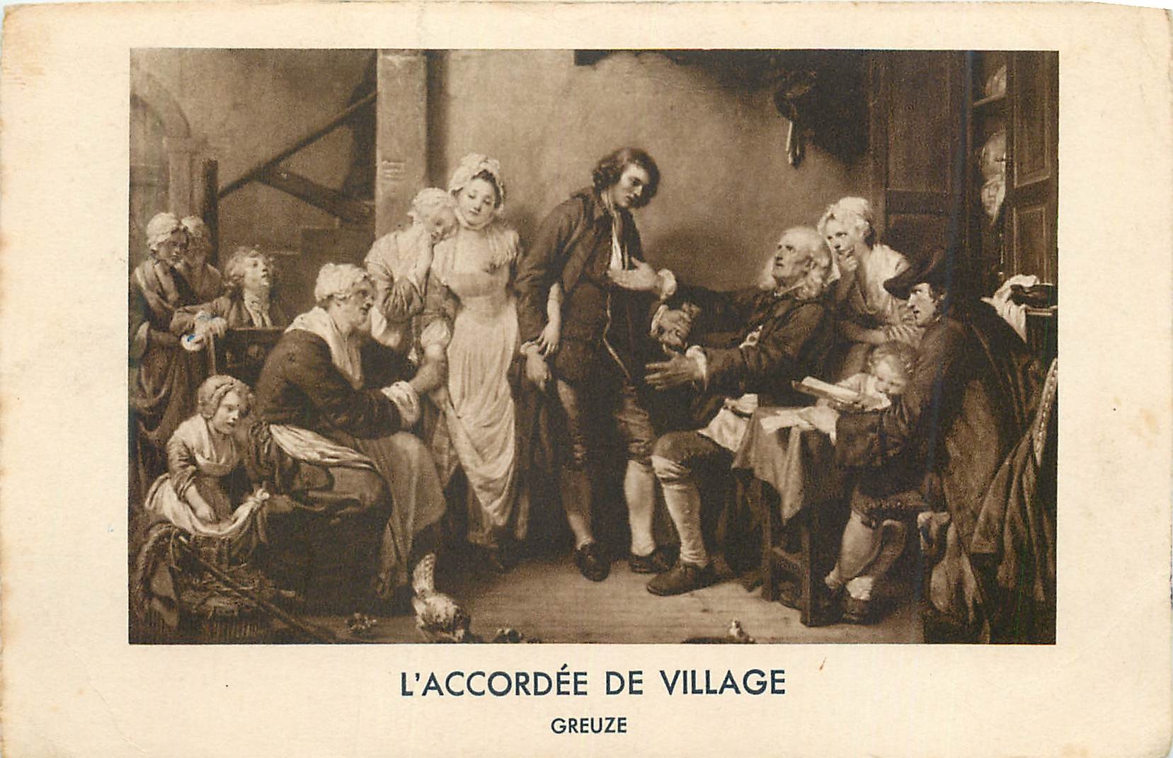 CPA L'Accordee de Village Greuze
