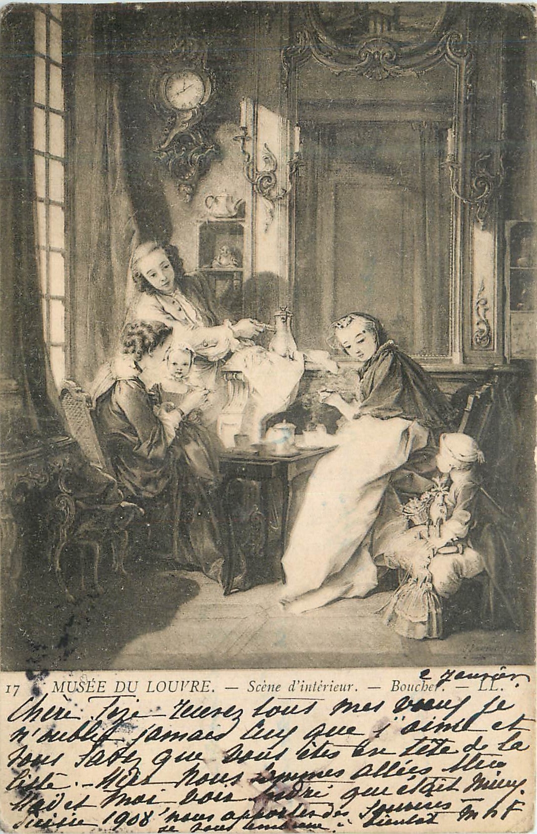 CPA Musee du Louvre Scene d'Interieur Boucher