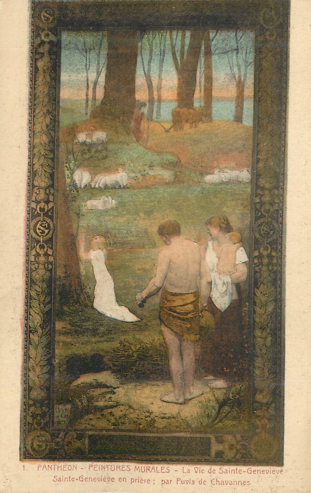 CPA Pantheon Peintures Murales La Vie de Sainte Genevieve par Pavis de Chavannes