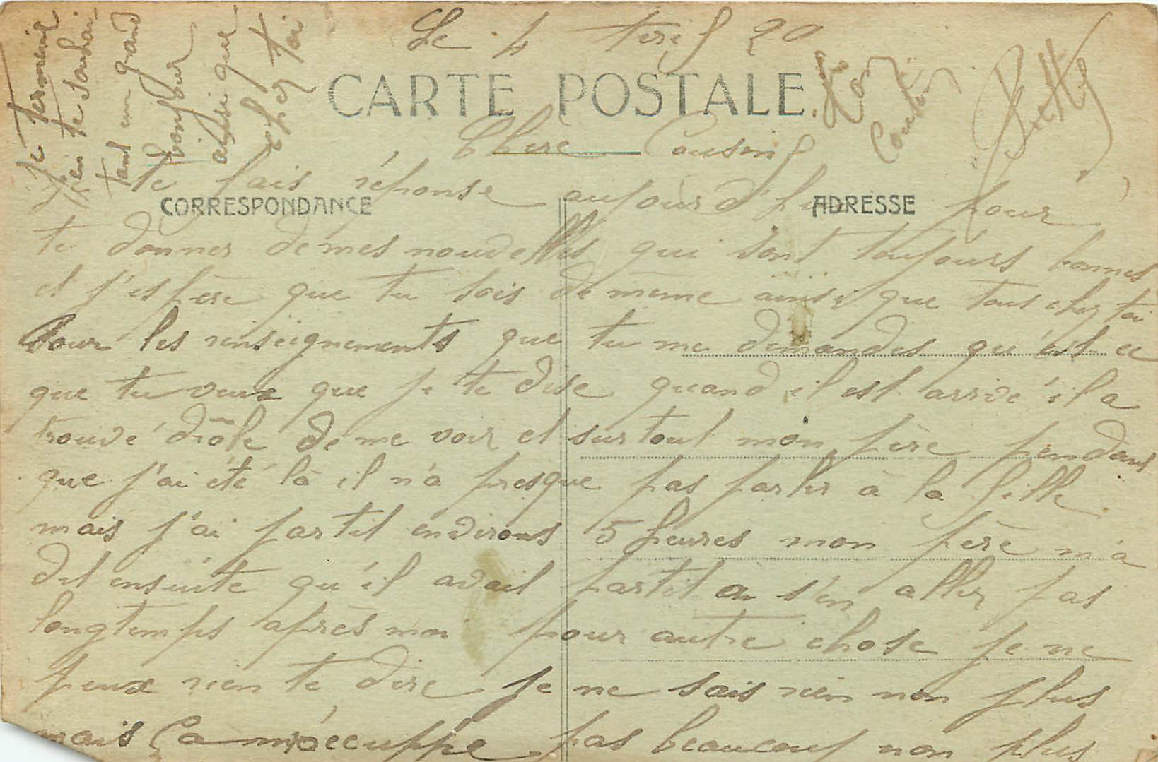 CPA Environs de Compiegne Cambronne Arbre de la Liberte — Verso