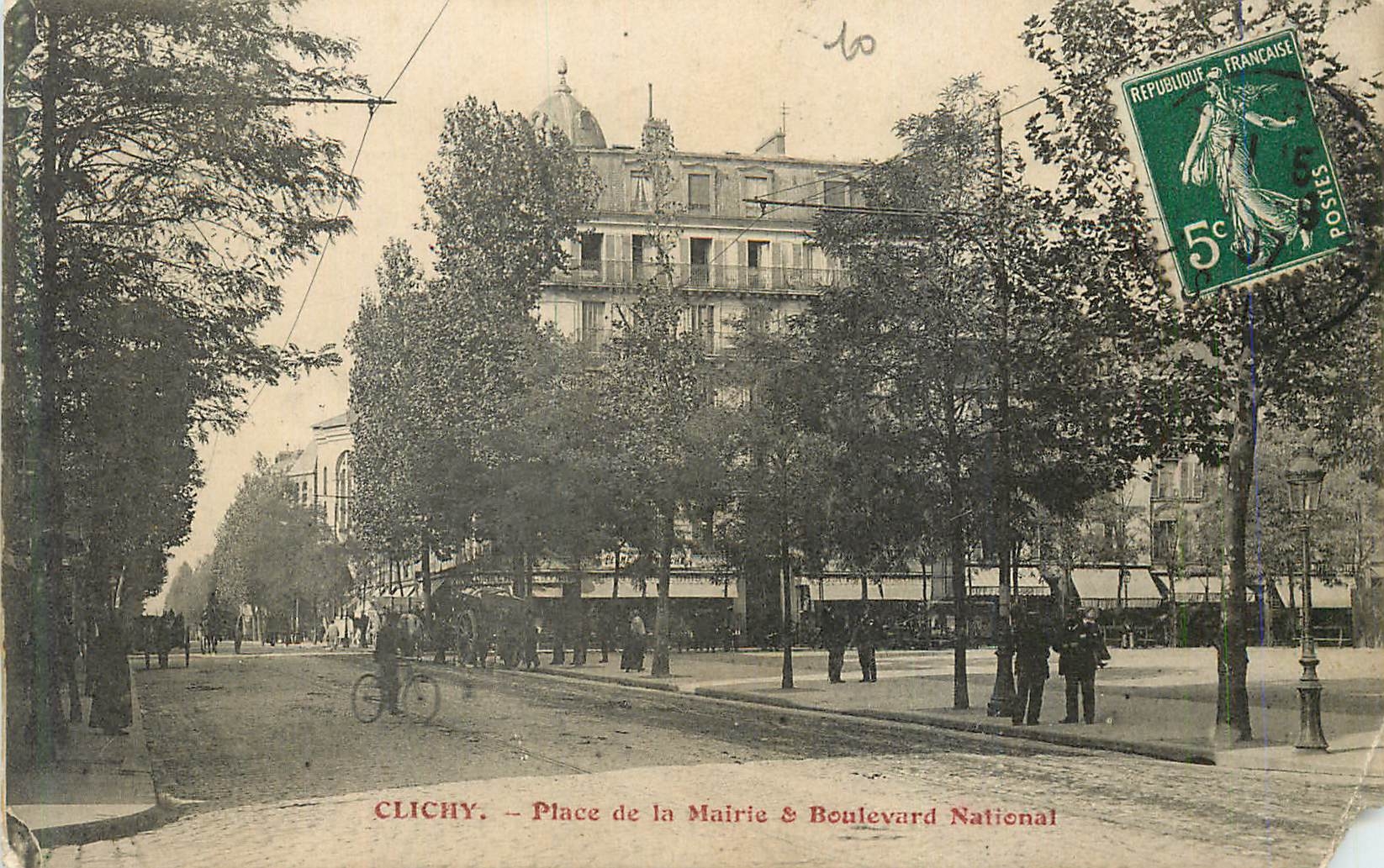 CPA Clichy PLace de la Mairie Boulevard National