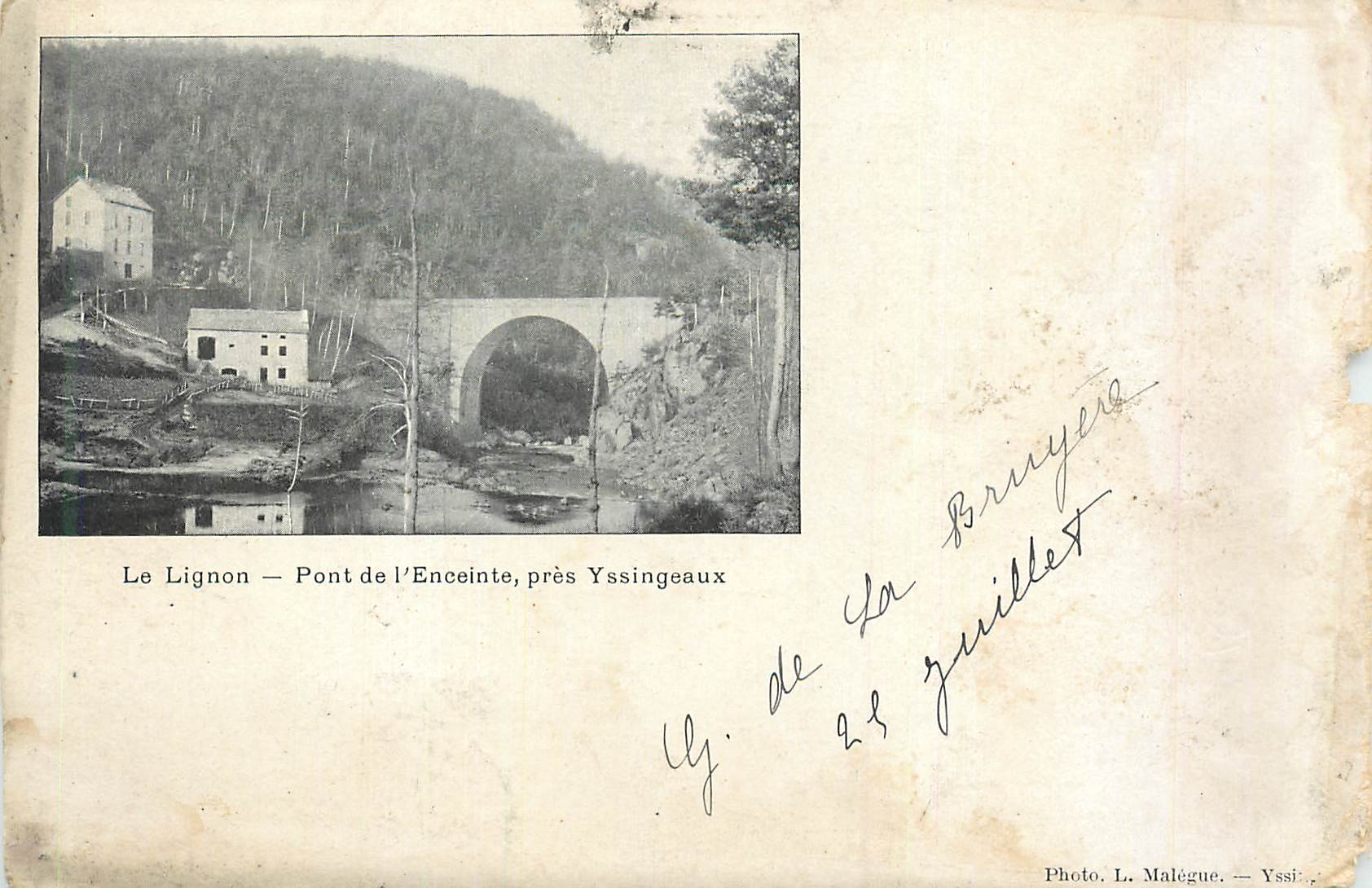 CPA le Lignon Pont de l'Enceinte pres Yssingeaux