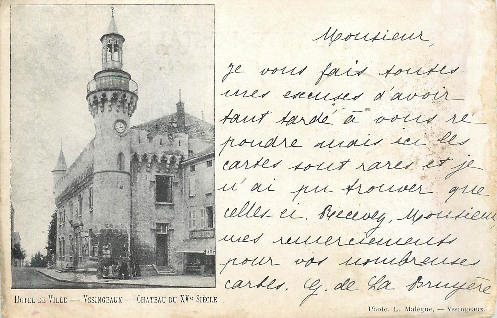 CPA Hotel de Ville Yssingeaux Chateau du XV e siecle