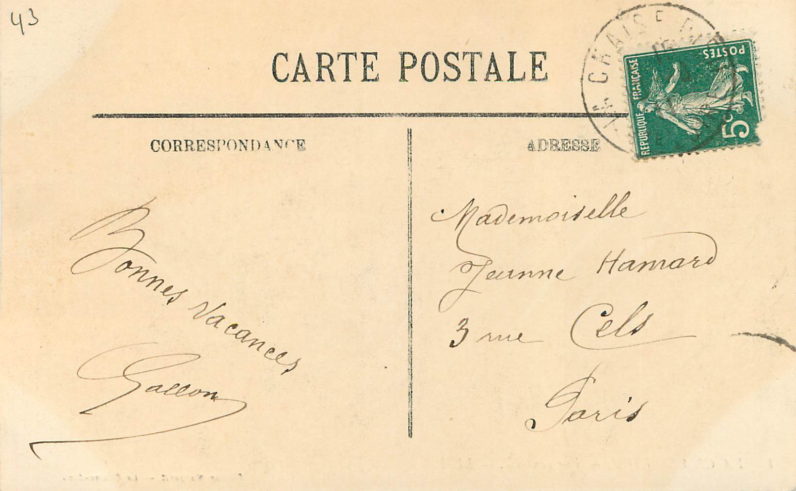 CPA la Chaise Dieu Vue Generale — Rückseite