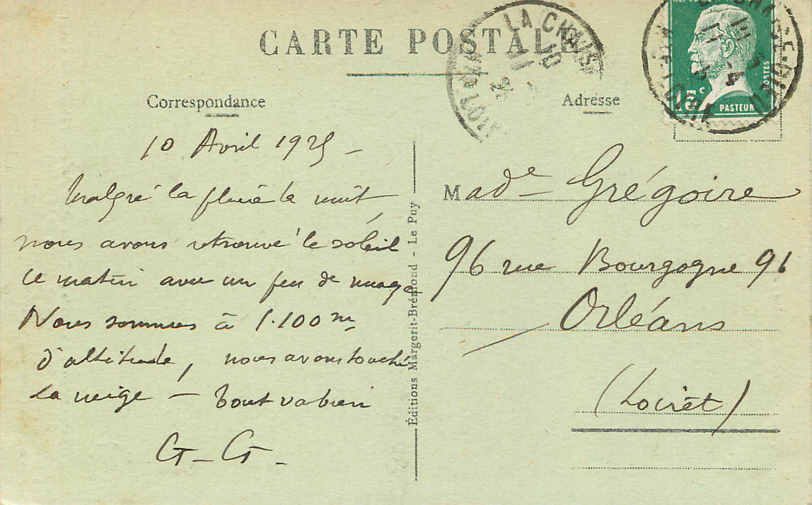 La Chaise-Dieu — Église abbatiale gothique — Éditions Marguerite Brépond, Le Puy — Verso